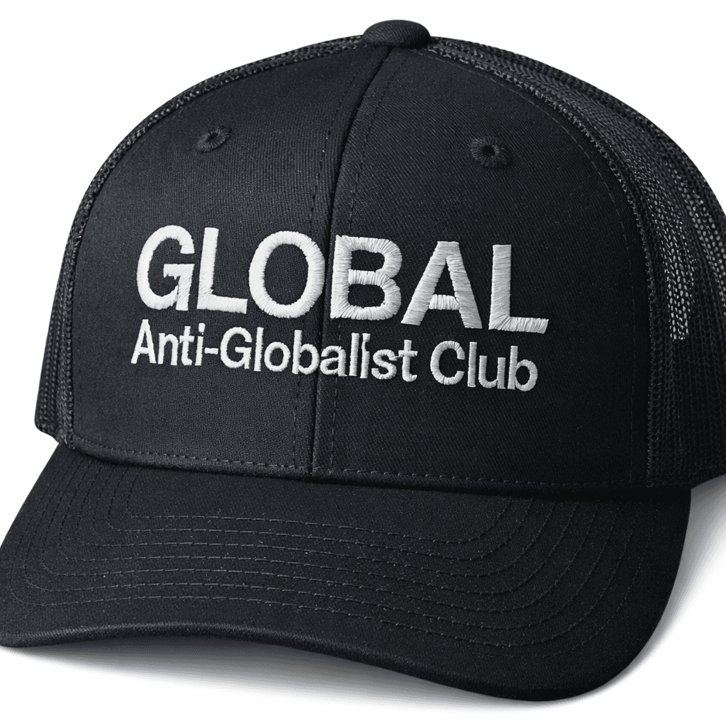 Global Anti-Globalist Club black trucker hat